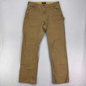 Noble Outfitters Double Knee Pants Women 14 Khaki Utility Straight Leg Carpenter
